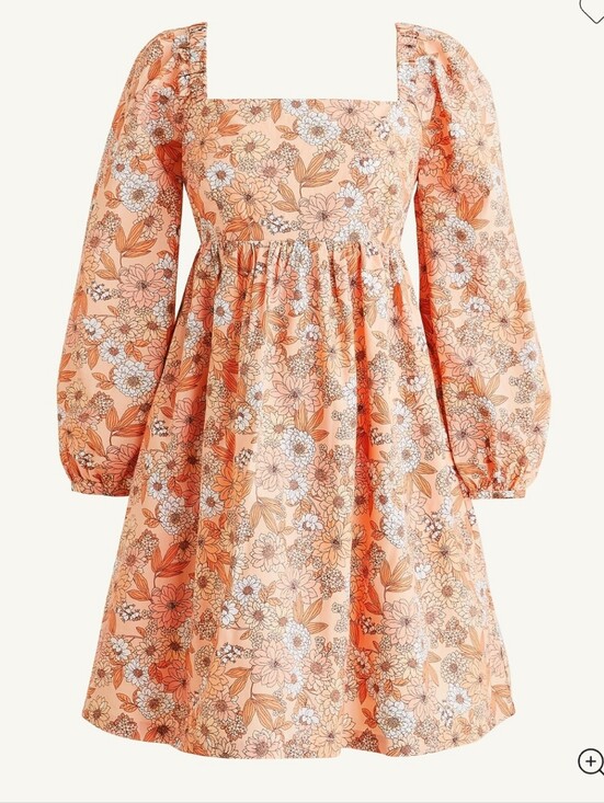 J. Crew Dresses & Skirts - J.CREW Squareneck Cotton Poplin A-Line Smocked Dress in Zinnia Floral Size Md